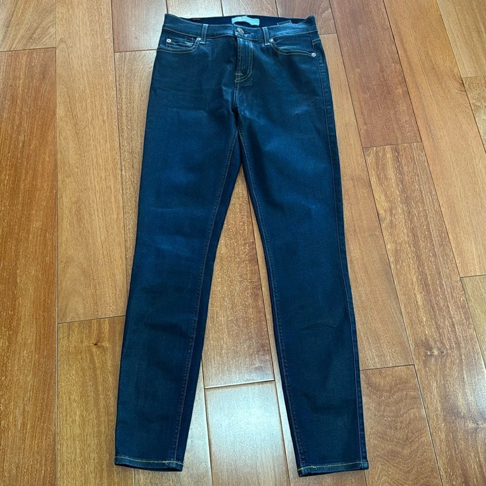 7 For All Mankind b(air) Skinny Jeans Womens Dark‎ Indigo Stretch Denim 26